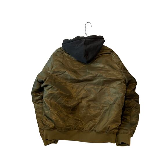 Forever 21 Hooded Bomber Jacket Mens L - Picture 2 of 3